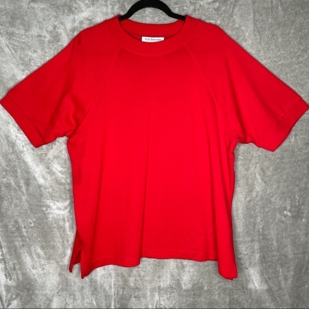 C.D. Daniels Red Short Sleeve Crew Neck Top Size 2X Holiday Plus Size
